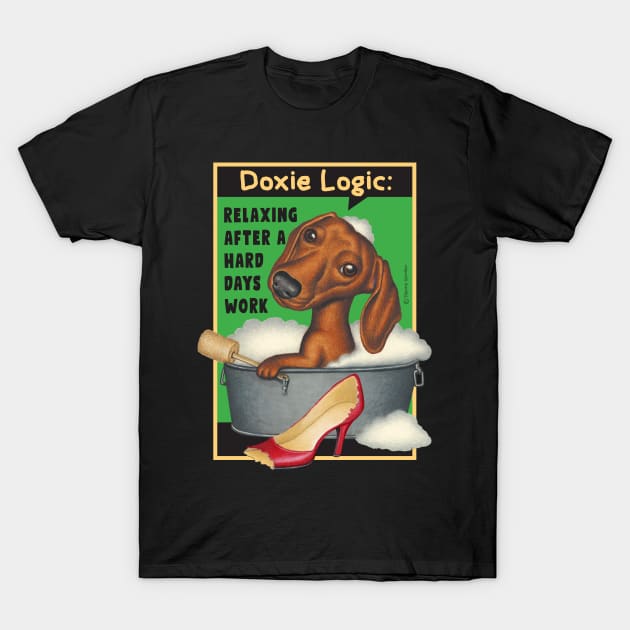 Dachshund in metal bath tub T-Shirt by Danny Gordon Art